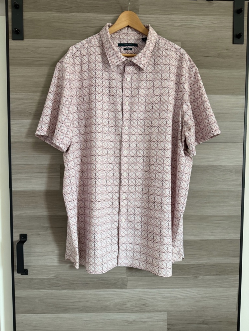 Perry Ellis Men's 2X Stretch Short Sleeve Geometric Print
Button Down Shirt